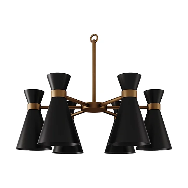 Lustre Belluno 6 Braços LU-427-6 Foco Metallo 6 Lâmpadas E27 | Lustre Decorativo Moderno