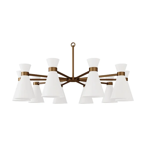 Lustre Belluno 10 Braços LU-427-10 Foco Metallo 10 Lâmpadas E27 | Lustre Decorativo Moderno