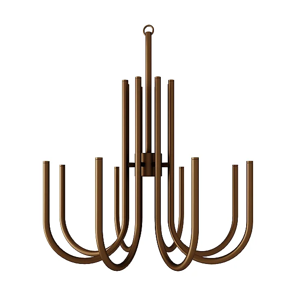 Lustre Bra LU-429 Foco Metallo 16 Lâmpadas G9 | Lustre Decorativo Moderno para Pé-Direito Duplo