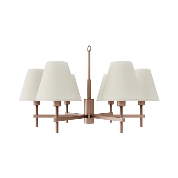 Lustre Leone 6 Braços 6x E27 para Sala de Jantar, Living e Hall Moderno Foco Metallo LU-450