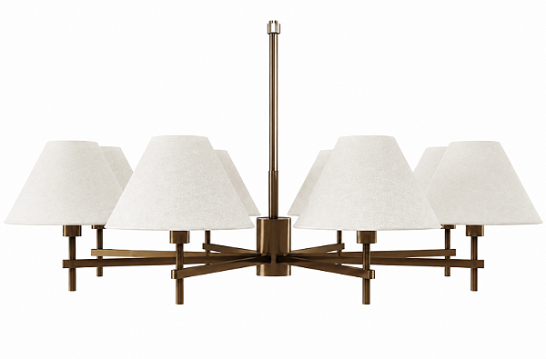 Lustre Gran Leone 8 Braços 8x E27 Grande para Sala de Jantar, Living e Pé Direito Foco Metallo LU-452