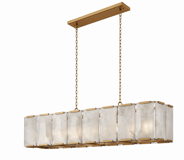 Lustre Marmo Retangular 8 Lâmpadas E27 para Mesa de Jantar e Living Foco Metallo LU-459
