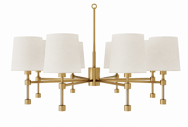 Lustre Massimo 8 Lâmpadas E27 Grande para Sala de Jantar, Living e Hall Foco Metallo LU-456
