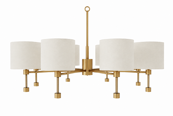 Lustre Massimo com Cúpula Cilíndrica 8 Lâmpadas E27 para Sala de Jantar Foco Metallo LU-457