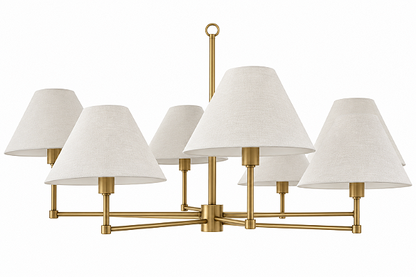 Lustre Mônaco 8 Lâmpadas E27 para Sala de Jantar, Living e Hall de Entrada Foco Metallo LU-446