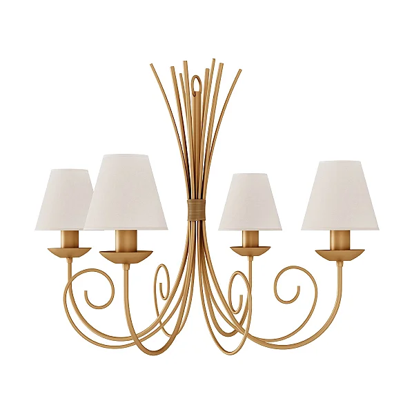 Lustre Neo 4 Braços 4 Lâmpadas E27 para Sala de Jantar, Living e Hall Foco Metallo LU-406-4