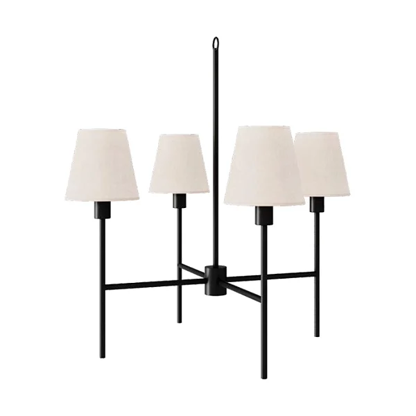 Lustre Tocheiro 4 Lâmpadas E27 para Sala de Jantar, Living e Hall Moderno Foco Metallo LU-411