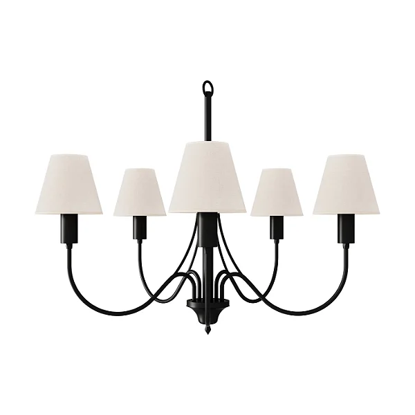Lustre Torre 5 Braços 5 Lâmpadas E27 para Sala de Jantar, Living e Hall Foco Metallo LU-408