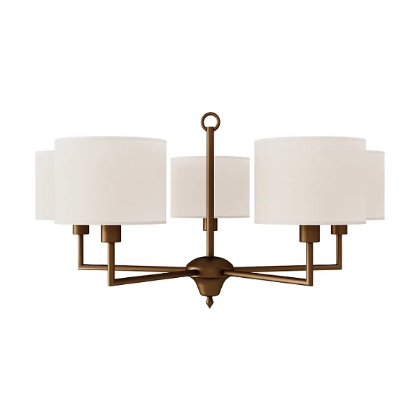 Lustre Vicenza 5 Lâmpadas E27 para Sala de Jantar, Living e Hall Moderno Foco Metallo LU-423