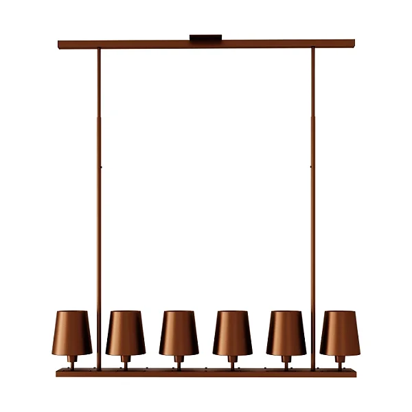 Pendente Tocheiro Cúpula de Metal 6 Lâmpadas E27 para Mesa de Jantar Foco Metallo PE-506-M