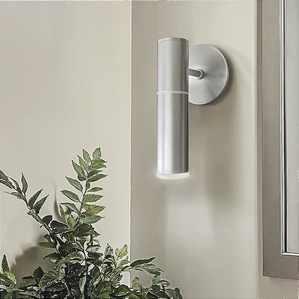 Arandela Itamonte Tip II 297 Ø40x165mm 1x GU10 em Alumínio e Vidro Fosco Branco para LED Dicróica MR11