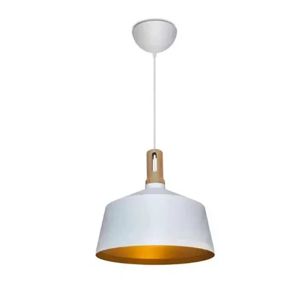 Pendente Itamonte Aluminium 423 423/1 Ø350x330mm 1x E27 em Alumínio e Madeira para LED Bulbo A60