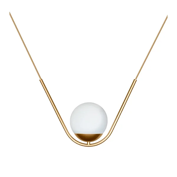 Pendente Itamonte Virtus 473/1 420x270mm Globo Ø150mm 1x G9 em Alumínio e Vidro Fosco Branco