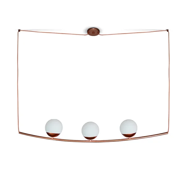 Pendente Itamonte Rapio 473/3 1240x180mm 3 Globos Ø150mm 3x G9 em Alumínio e Vidro Fosco Branco