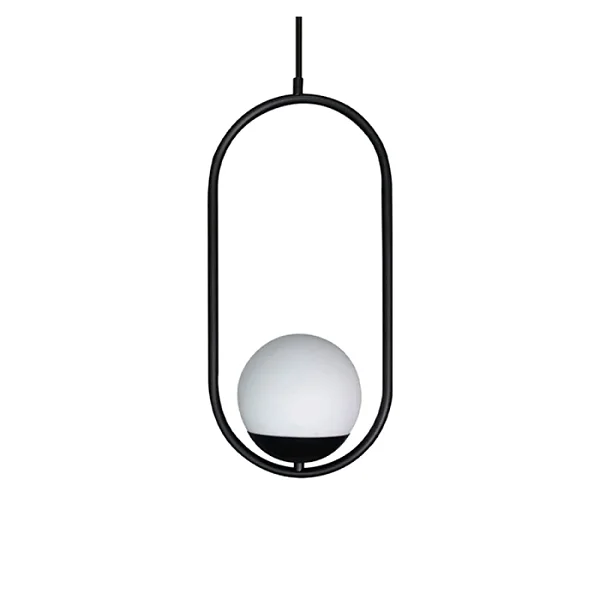 Pendente Itamonte Milla P1 474/1 460x220mm Globo Ø150mm 1x G9 em Alumínio e Vidro Fosco Branco