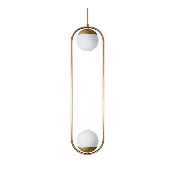 Pendente Itamonte Milla G2 475/2 790x220mm 2 Globos Ø150mm 2x G9 em Alumínio e Vidro Fosco Branco