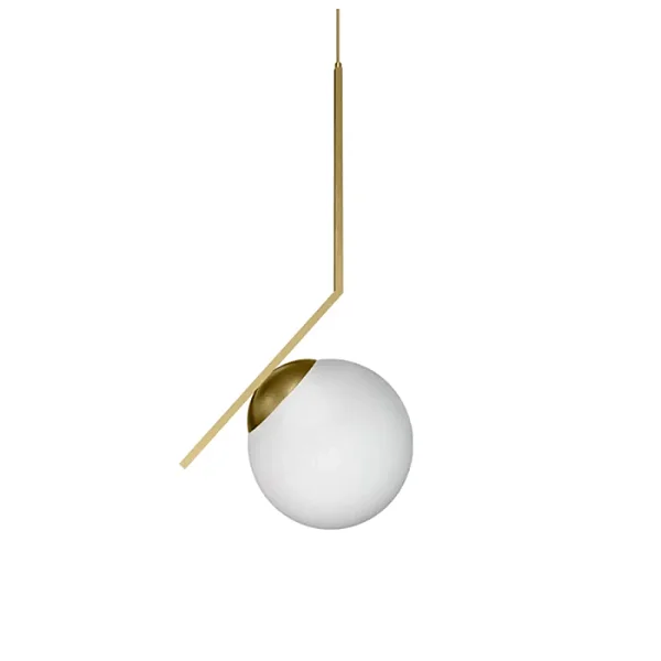 Pendente Itamonte Vertex G 477 H700mm Globo Ø250mm 1x E27 em Alumínio e Vidro Fosco Branco