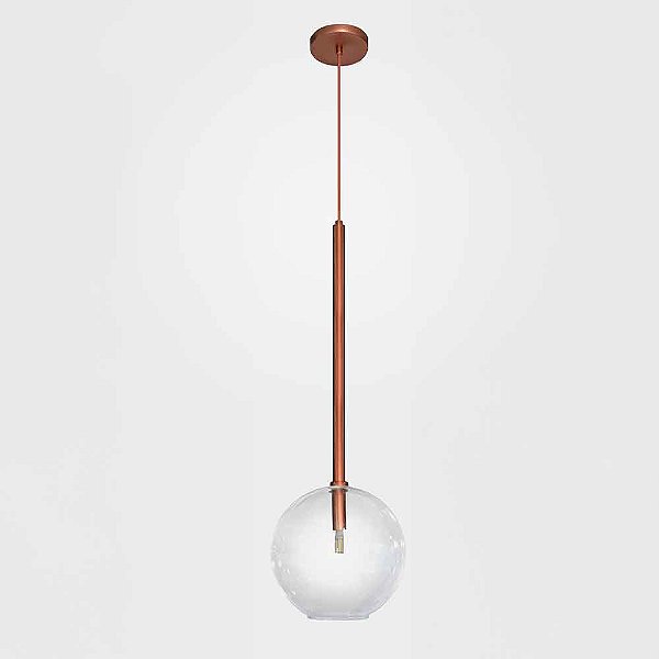 Pendente Itamonte Belle I 478/1 H750mm Globo Ø250mm 1x G9 em Alumínio e Vidro Transparente