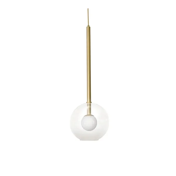 Pendente Itamonte Belle II 479/1 H750mm Globo Ø250mm 1x G9 em Alumínio, Vidro Transparente e Fosco