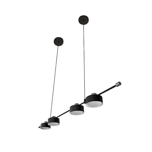 Pendente Olodum B4 553-302 1350x130mm LED Integrado 4x4W Vidro Fosco Branco