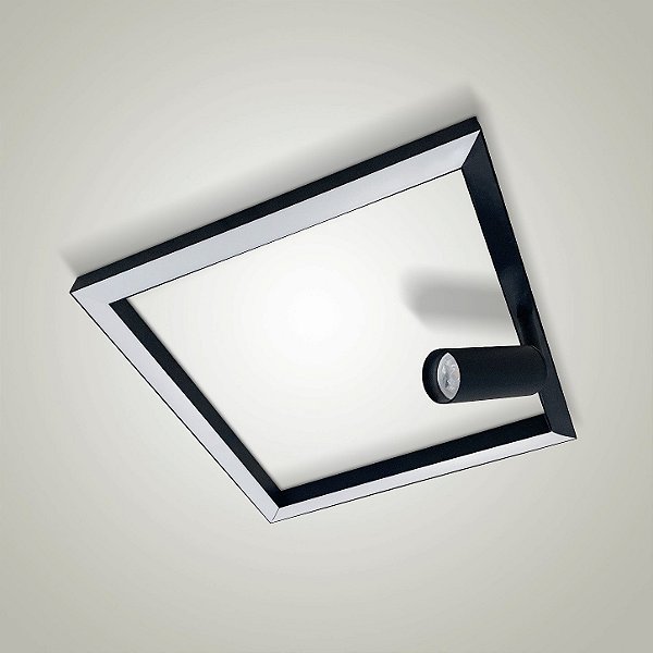 Plafon Itamonte Tech Soft P 340 x 340 x 20 mm LED Integrado 30W + 1 GU10 Perfil Slim 4297-301