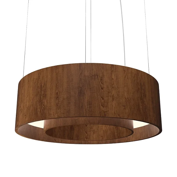 Pendente Accord Cilíndrico LED A-215LED 60x25cm 35W 1230lm IRC90 em Madeira
