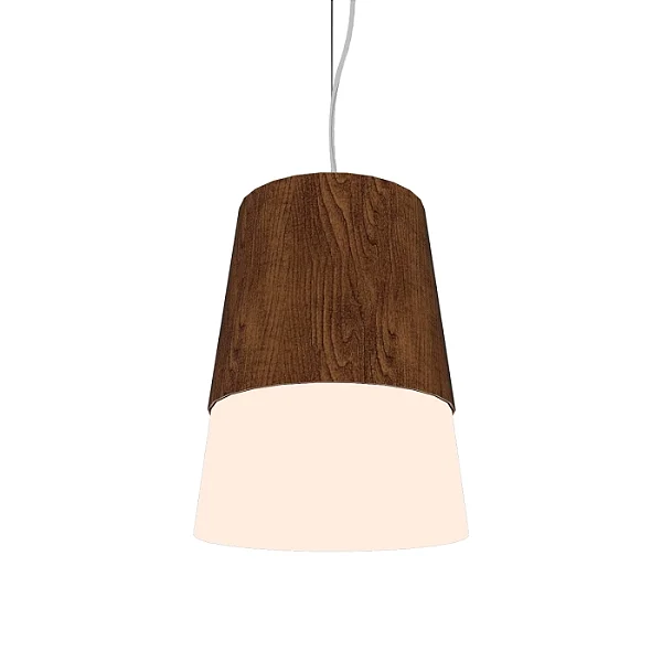 Pendente Accord Cônico A-264 27,5x33cm em Madeira Design Contemporâneo