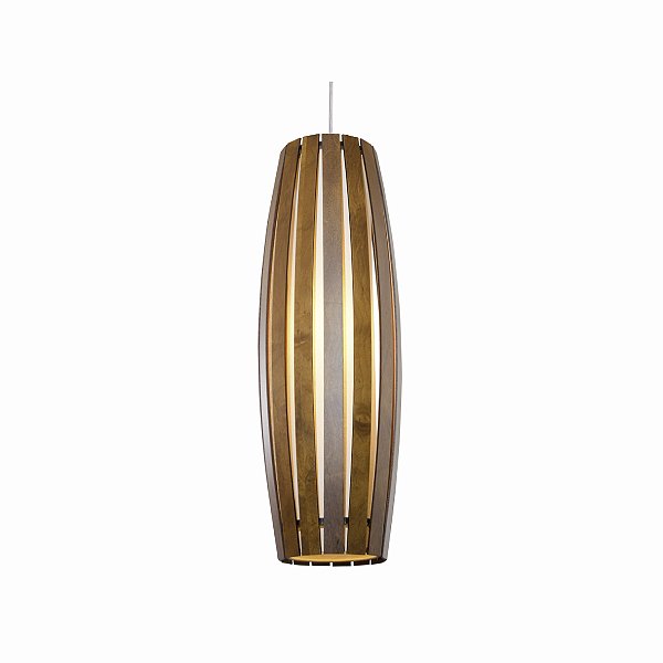 Pendente Accord Barril A-304 27x70cm em Madeira Design Contemporâneo