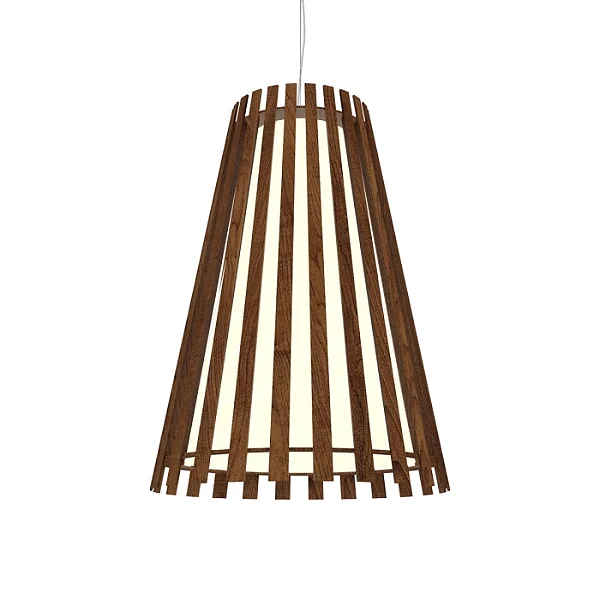 Pendente Accord Ripado A-1036 30x50cm em Madeira Design Contemporâneo
