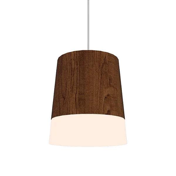 Pendente Accord Cônico A-1100 14,5x18cm em Madeira Design Contemporâneo