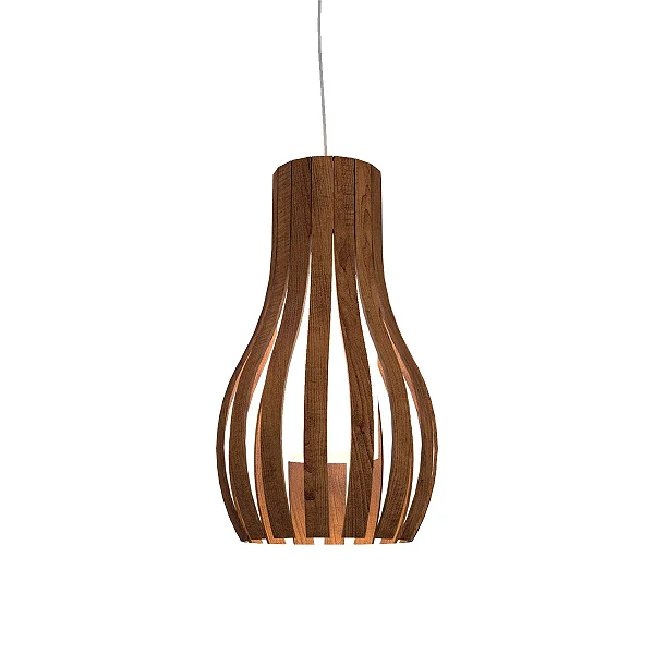 Pendente Accord Barril A-1153 21x37cm em Madeira Design Contemporâneo