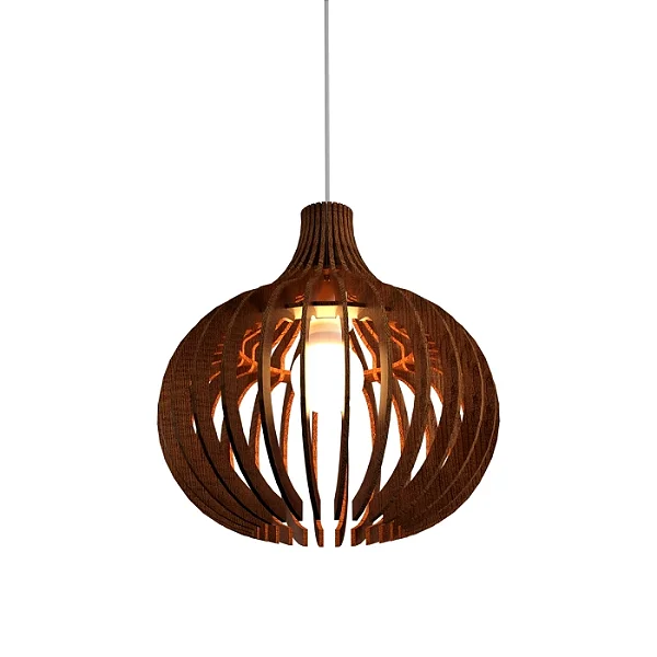 Pendente Accord Stecche A-1182 29x30cm em Madeira Design Contemporâneo