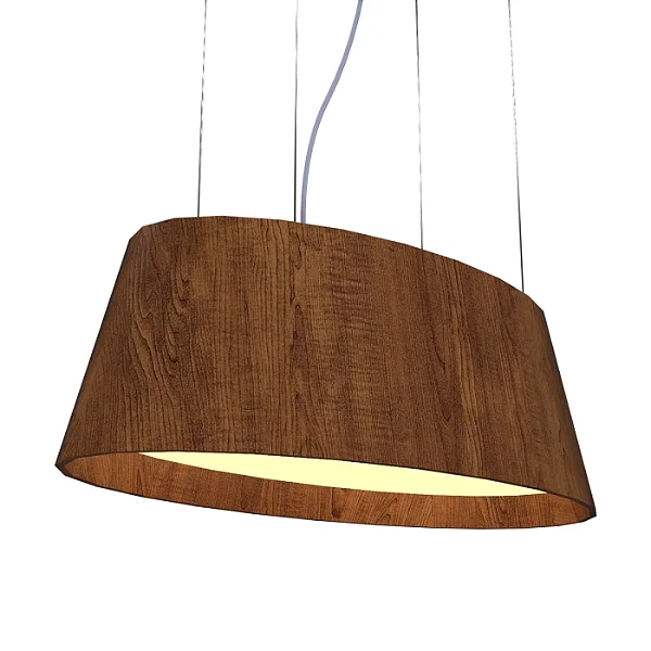 Pendente Accord Oval A-1218 80x40x25cm em Madeira Design Contemporâneo