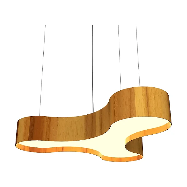 Pendente Accord Trevo A-1222 120x120x20cm em Madeira Design Contemporâneo