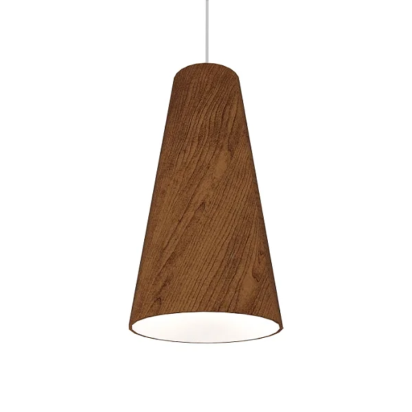 Pendente Accord Cônico A-1233 16x30cm em Madeira Design Contemporâneo