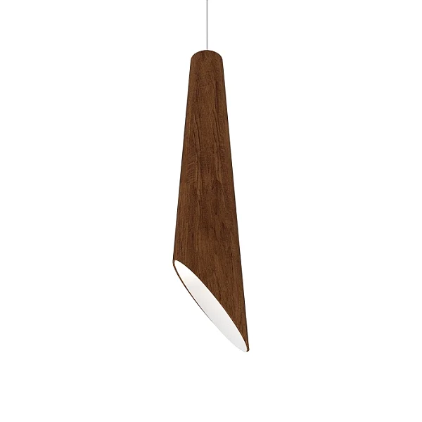 Pendente Accord Cônico A-1277 16x70cm em Madeira Design Contemporâneo