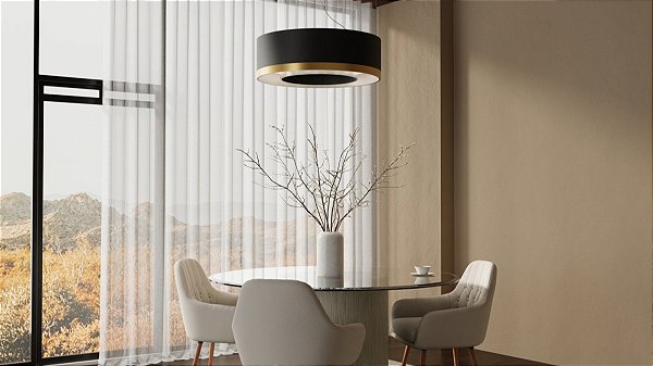 Pendente Accord Cilíndrico Latão A-1559 25x80cm LED Integrado 54W 1927lm IRC 90