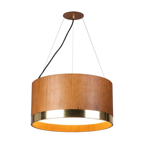 Pendente Accord Cilíndrico Latão A-1584LED 25x80cm LED Integrado IRC 90