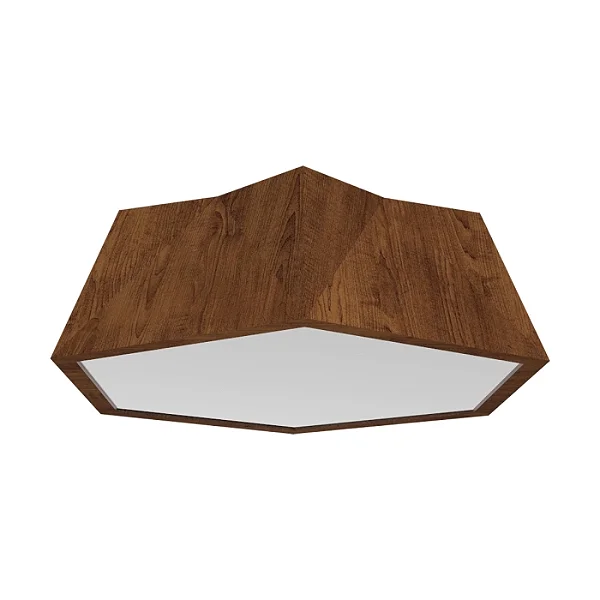 Plafon Accord Iluminação Physalis A-5063 50x15cm Design Moderno em Madeira