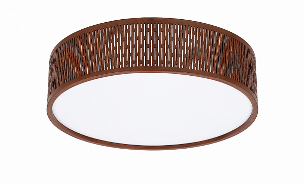 Plafon Viena Imbuia com Acrílico 60x60x15cm 4 Lâmpadas E27 5L Trevisan