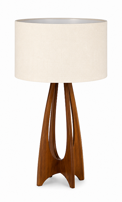 Abajur Imbuia com Cúpula Cilíndrica Rústica 73x45cm 5L Trevisan