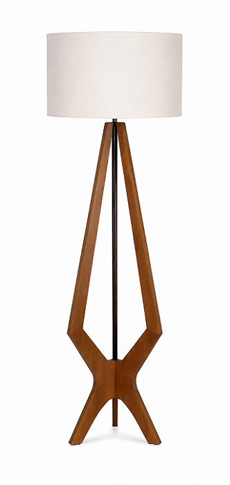 Luminária Imbuia com Cúpula Cilíndrica Rústica 168x60cm 5L Trevisan