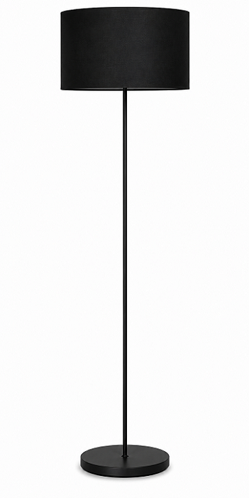 Luminária Preta com Cúpula Cilíndrica Preta 157x40cm 5L Trevisan