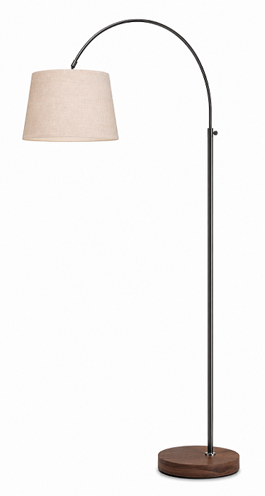 Luminária de Piso Articulável Wengue com Cúpula Cone Linho 180x80cm 5L Trevisan