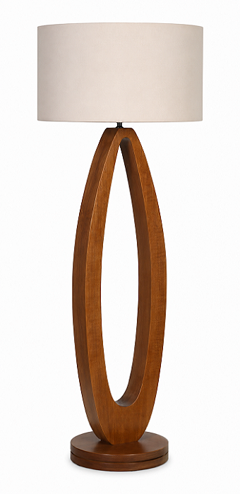Luminária Imbuia com Cúpula Cilíndrica Rústica 169x60cm 5L Trevisan