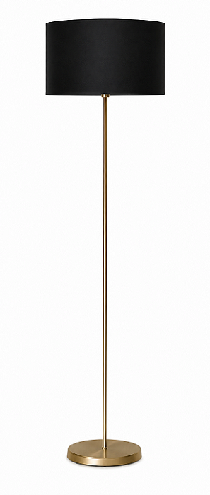 Luminária Dourada com Cúpula Cilíndrica Preta 157x40cm 5L Trevisan