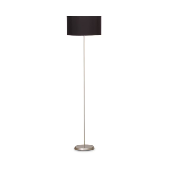 Luminária Champagne com Cúpula Cilíndrica Preta 157x40cm 5L Trevisan