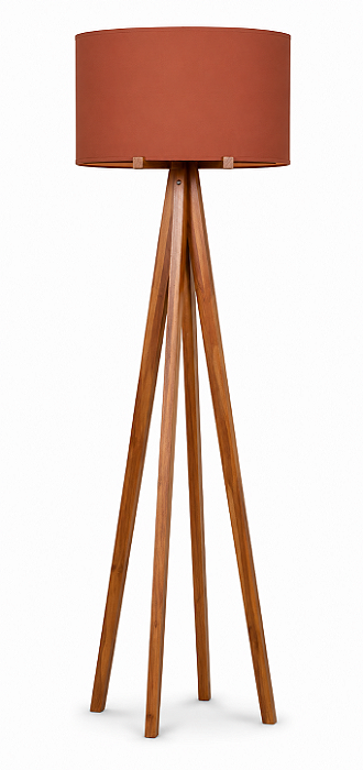 Luminária Imbuia com Cúpula Cilíndrica Terracota 165x50cm 5L Trevisan