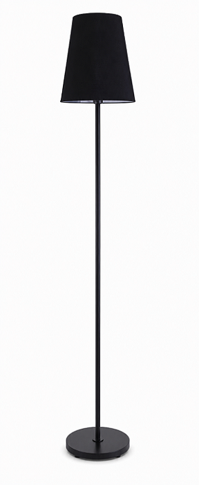 Luminária Preta Haste Preta com Cúpula Cônica Preta 162x30cm 5L Trevisan