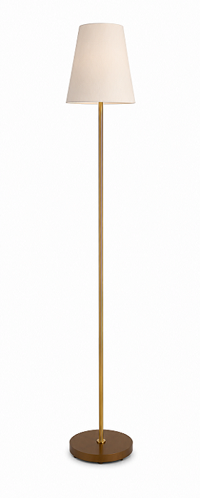 Luminária Imbuia Haste Dourada com Cúpula Cônica Rústica 125x20cm 5L Trevisan